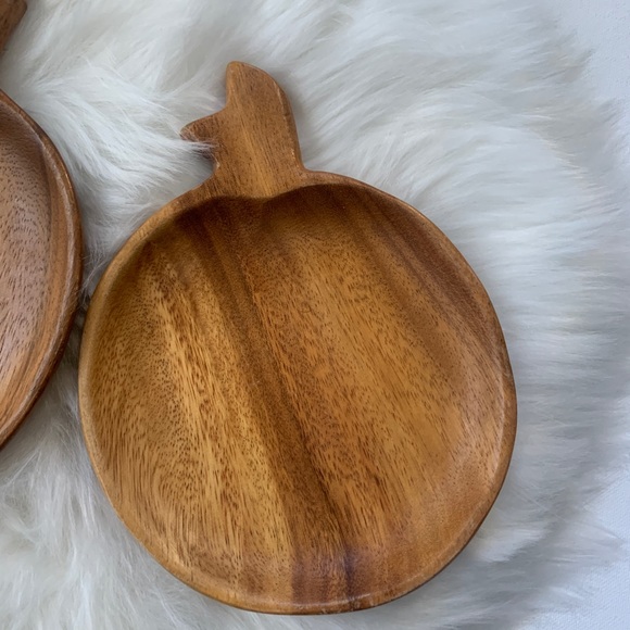 Apple Monkey Pod Wood Mid Century Modern Bowls - Picture 3 of 8
